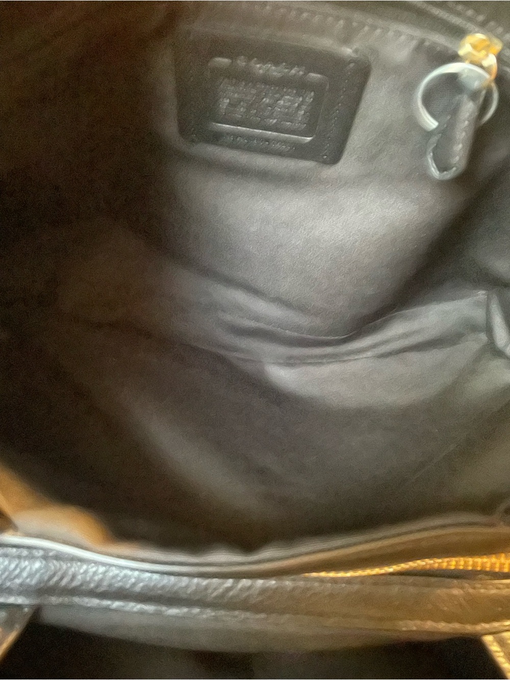 Coach Black Pebbled Leather Shoulder Bag with Gold Hardware - Picture 10 of 10